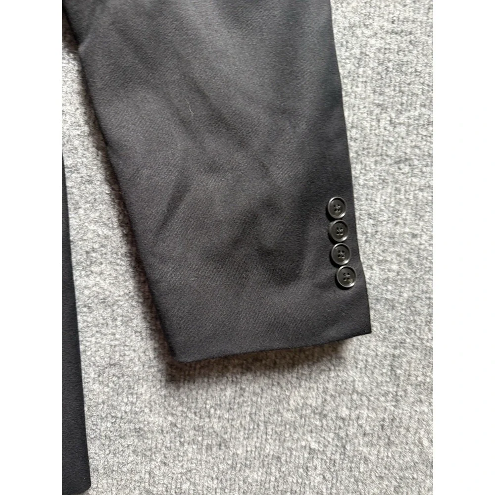 Black Blazer Jacket 3 Button Tailored Work Office Suit Jacket Corpcore